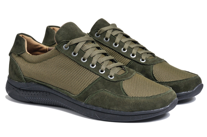 Чоловічі шкіряні кросівки літні великих розмірів Taurus 370 Olive р. 46 47 48 49 50