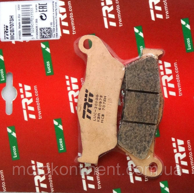 Мотоколодки TRW MCB707SH аналог BREMBO 07BB28SP / FERODO FDB2039P/ EBC FA363 /Braking 794 /SBS 742
