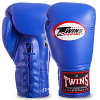 Перчатки боксерские кожаные на шнуровке TWINS BGLL1 12-18унций цвета в ассортименте 18 унции