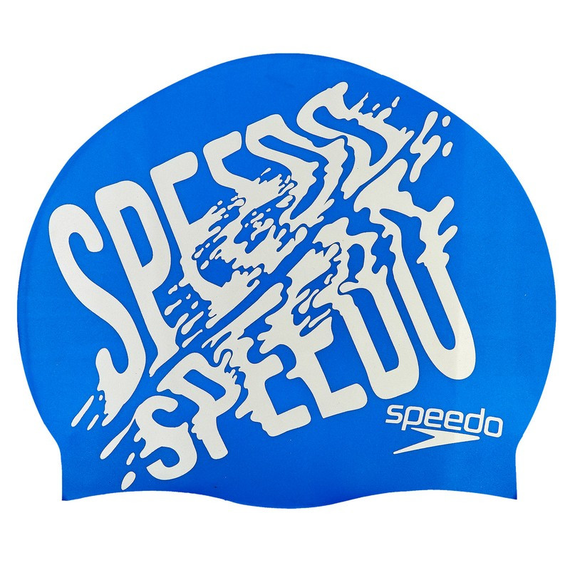 Шапочка для плавания SPEEDO SLOGAN PRINT 808385B957 синий-серый - фото 2 - id-p1373641583