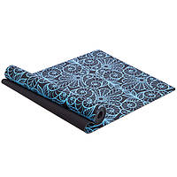 Коврик для йоги Замшевый Record FI-5662-17 размер 183x61x0,3см синий-черный