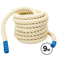 Канат для кроссфита SP-Planeta COMBAT BATTLE ROPE R-6227-9 9м белый