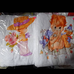 Плед-крижма пухнастий Хлопчик із букетом 100х100 м