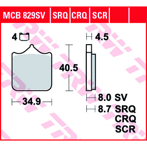Мотоколодки TRW MCB829SV аналог EBC FA604/4HH / FERODO FDB2255/BREMBO 07BB33SA /Braking 947CM55 /SBS 870, фото 4