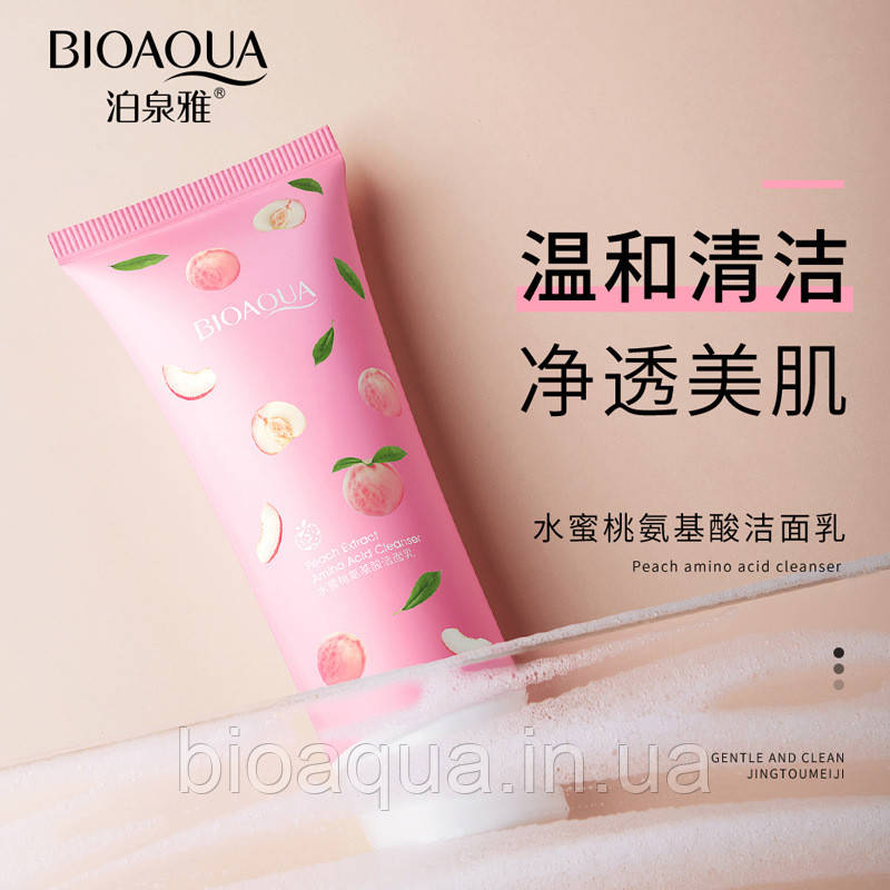 Пінка для обличчя Bioaqua Peach Extract Amino Acid Cleanser з екстрактом персика 100 g