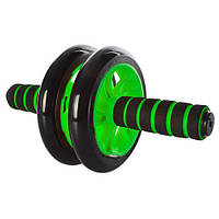 ТРЕНАЖЕР MS 0872 колесо для м язів преса, 27см,диаметр14см, 4 кольори, в кор-ке зелений