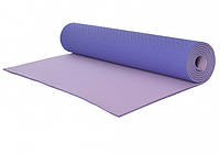 Коврик для йоги и фитнеса Premium TPE + TC 183х61см 6мм Фиолетовый