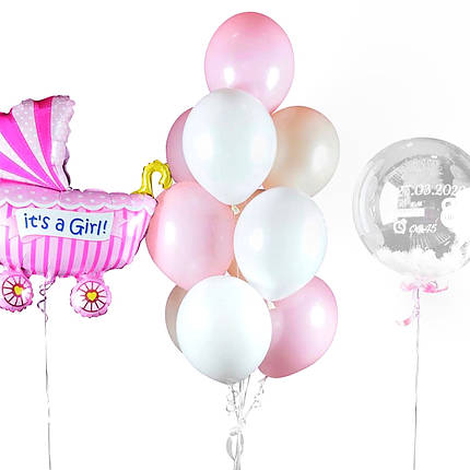 Гелієві кульки на виписку для дівчинки, фото 2