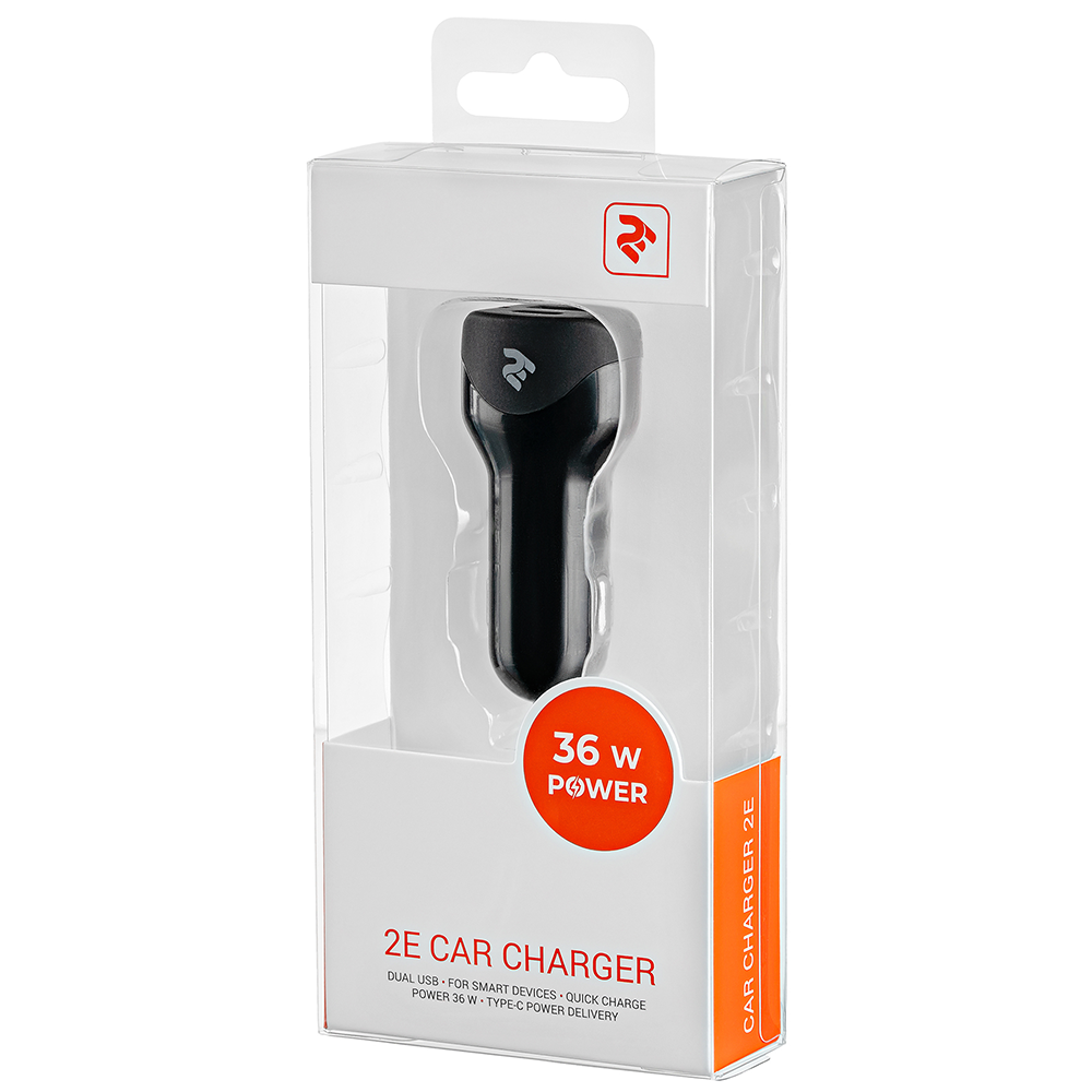 Зарядное устройство в прикуриватель 2E Dual USB + Type-C Quick Charge 3.0 Black (2E-ACR36WPDQC) - фото 3 - id-p1357776206