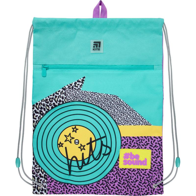 Сумка для взуття з кишенею Kite Education Be sound (K21-601L-21) 128 г 49x36 см бірюзовий, бузковий