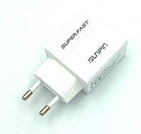 Сетевое зарядное устройство Sunpin DC-02 Super Fast 22.5W (5V/4.0A/1USB) + кабель Type C White