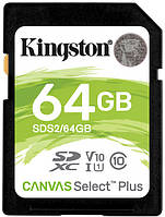 Карта памяти SDXC 64GB UHS-I Class 10 Kingston Canvas Select Plus R100MB/s (SDS2/64GB)