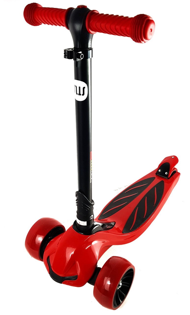Самокат триколісний складаний самокат зі світними колесами МОД (1616) Червоний, фото 1