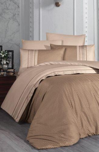 Набір постільної білизни First Choice DELUXE Satin "SQUARE DUET / badem & s.kahve" DLX 41