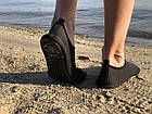 Неопренове взуття аквашузи коралки Skin Shoes однотонні чорні, фото 5