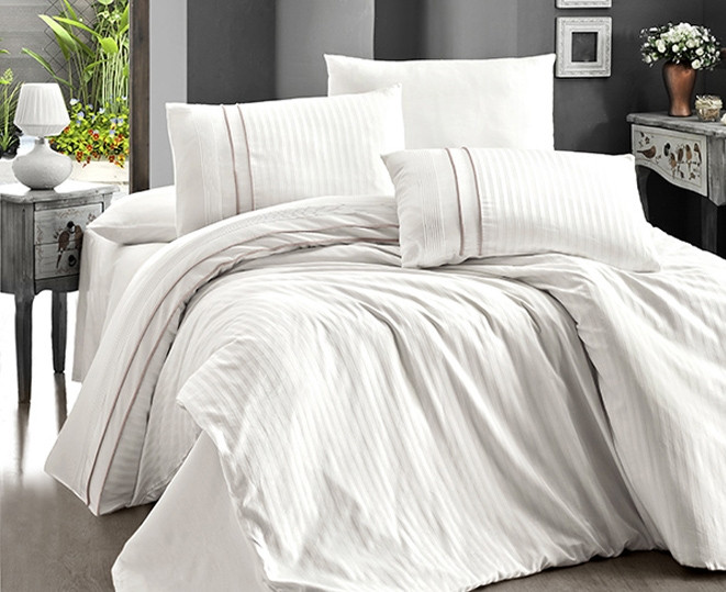 Набір постільної білизни First Choice DELUXE Satin "STRIPE STYLE / krem" DLX 86