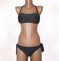 Купальник жіночий роздільний чорний з люрексом Розміри 36 40