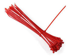 Кабельна стяжка 3*100 (2,5*100) нейлонова червоного кольору 100шт.