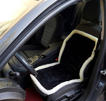 Автомобільна хутряна накидка авточехол на сидіння автомобіля з овечої шерсті чохол автонакидка з овчини Ч1, фото 1
