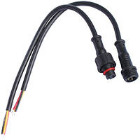 Роз'єми герметичні (шт + гн) M10, 3pin, IP67, водонепроникні, з кабелем 3x0.3 мм., чорні