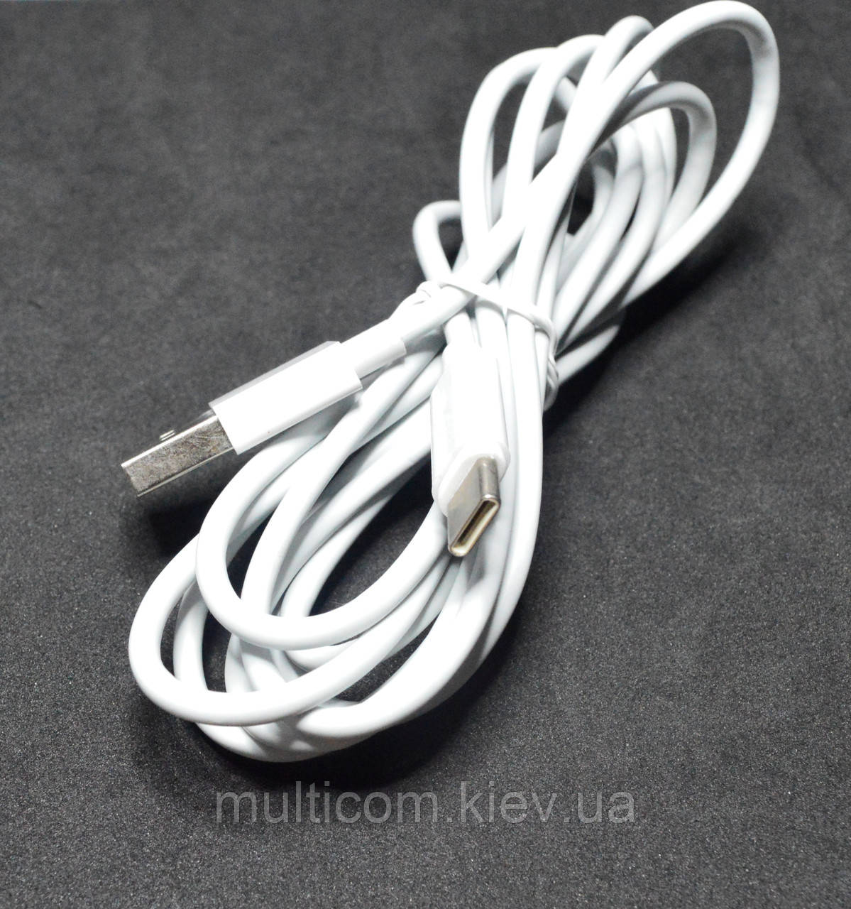 05-10-132. Шнур USB штекер А - штекер USB type C, білий, 2м, фото 1