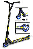 Трюковий самокат Scale Sports Extreme. Підшипники Abec-9. Чорний колір, фото 3