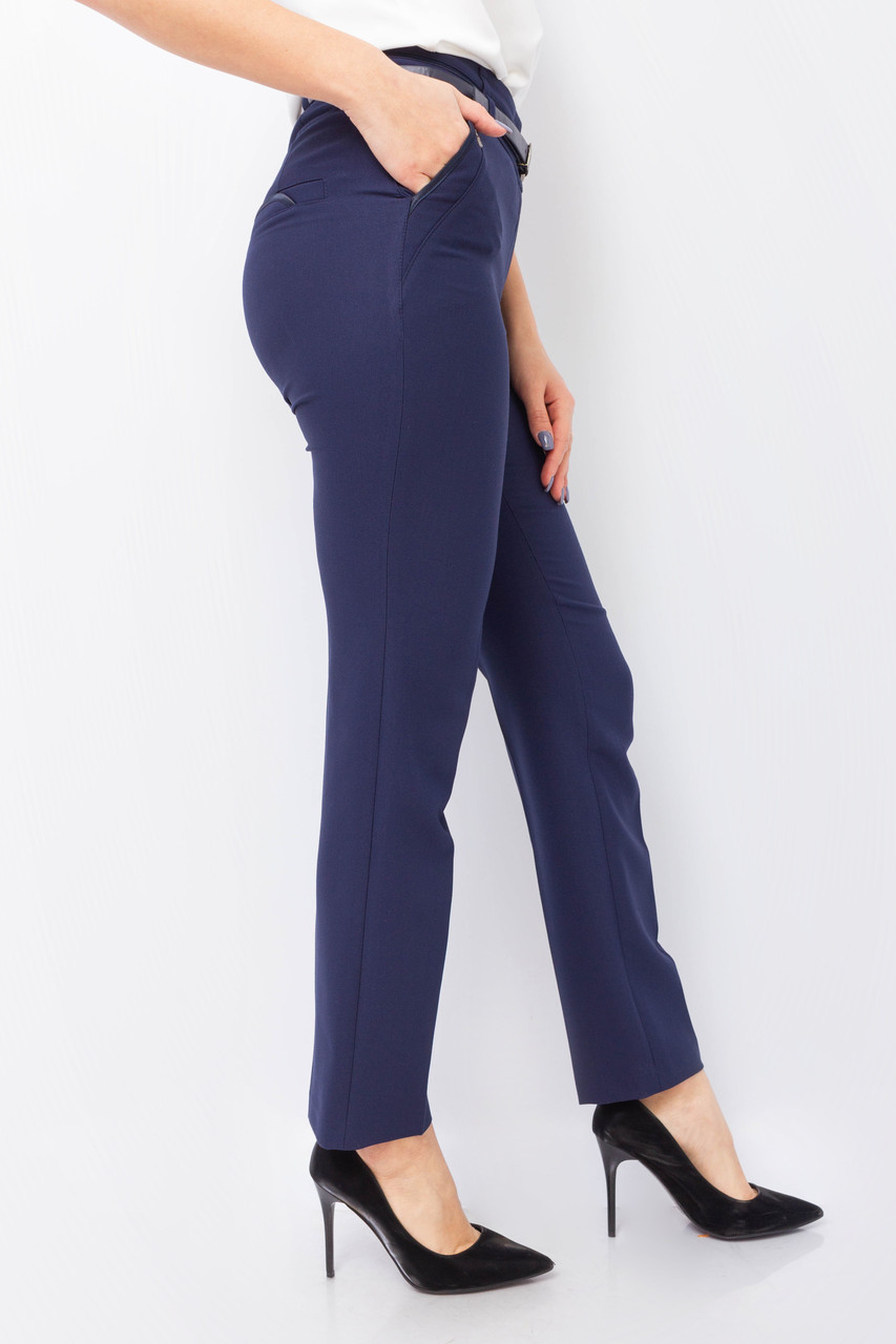 Красивые женские брюки Vivento синие - фото 2 - id-p1373915365