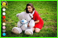 М'яка іграшка подарунок на 8 березня плюшевий ведмедик плюшевий мішка Бойд 125 см Сірий, фото 2