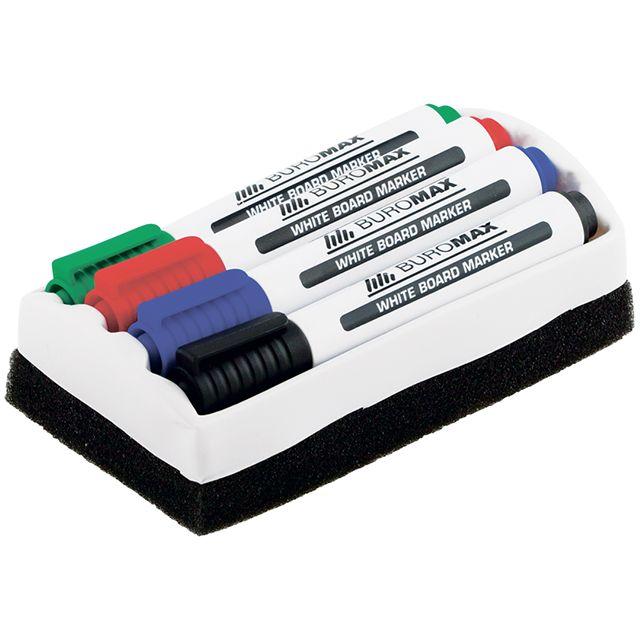 Набір маркерів для дошки BuroMax BM.8800-84 2-4 мм 4 шт + губка