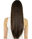 Волосся на шпильках 40 см 120 грамів. Колір #02 Темно-коричневий, фото 5