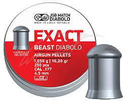 Кулі пневматичні JSB Diabolo Exact Beast. Кал. 4.52 мм. Вага — 1.05 г. 250 шт./пач.