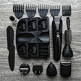 Тример KEMEI KM-600 багатофункціональний 11в1 чорний, фото 4