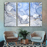 Картина інтер'єрна на полотні Флюїд Арт Небесна Блакить, фото 3