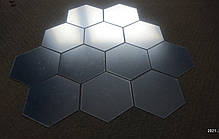 УЦІНКА! Дзеркальні наклейки стільники шестикутні 17 см*20 см*10 см пластикові, 12 шт. набір, фото 5