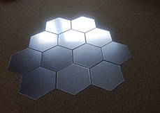 УЦІНКА! Дзеркальні наклейки стільники шестикутні 17 см*20 см*10 см пластикові, 12 шт. набір, фото 2