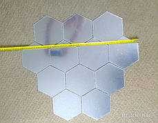 УЦІНКА! Дзеркальні наклейки стільники шестикутні 17 см*20 см*10 см пластикові, 12 шт. набір, фото 3