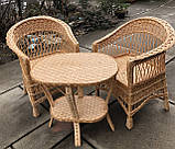 2 крісла "Обічних" з низькою спинкою No3 + овальний столик "Корб", фото 2