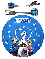 Набір дитячого посуду для годування Холодне серце Сніговик кераміка 5 предметів, фото 5