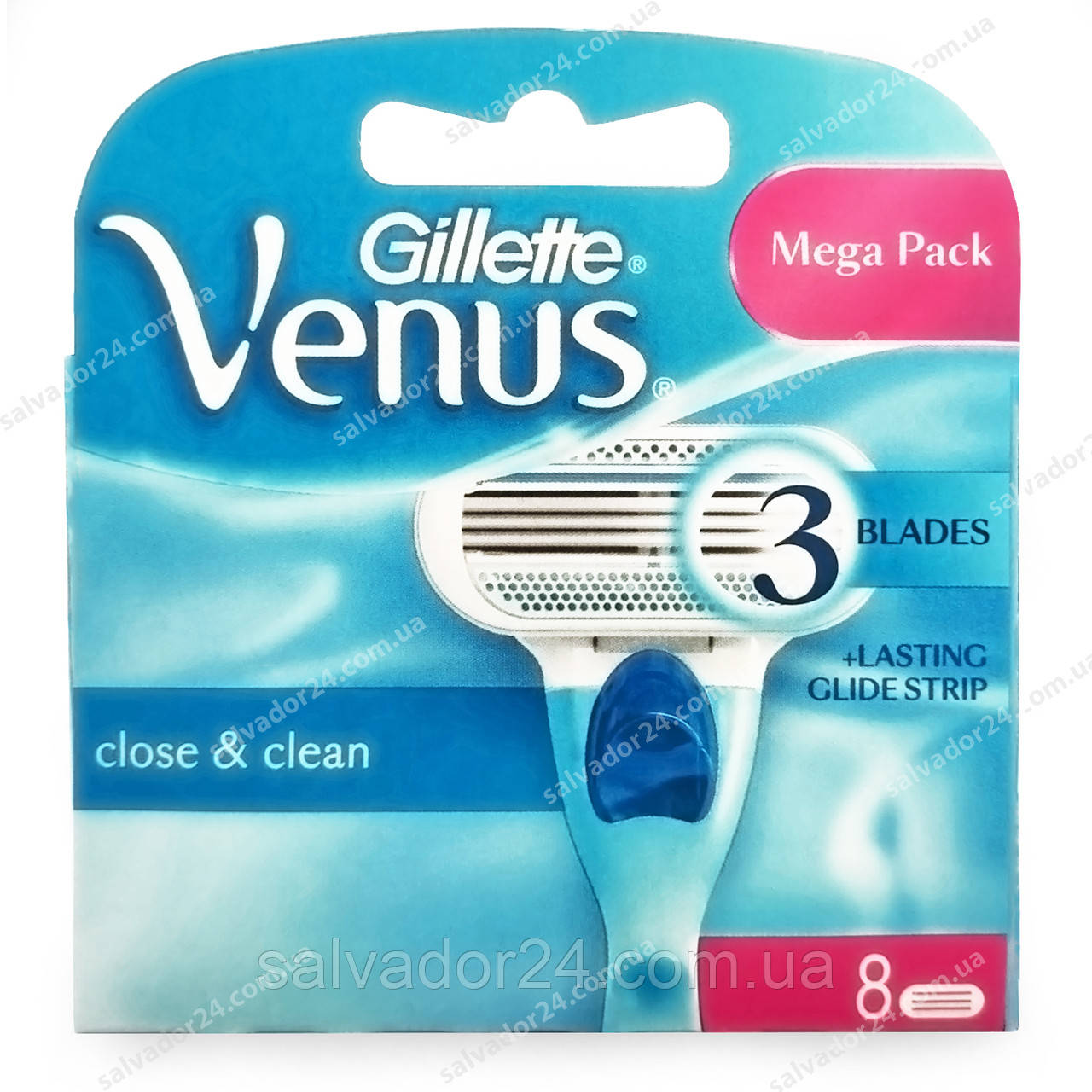 Gillette Venus 8 шт. в упаковці змінні жіночі касети для гоління венус виробництво Франція