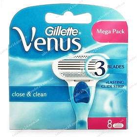 Gillette Venus 8 шт. в упаковці змінні жіночі касети для гоління венус виробництво Франція