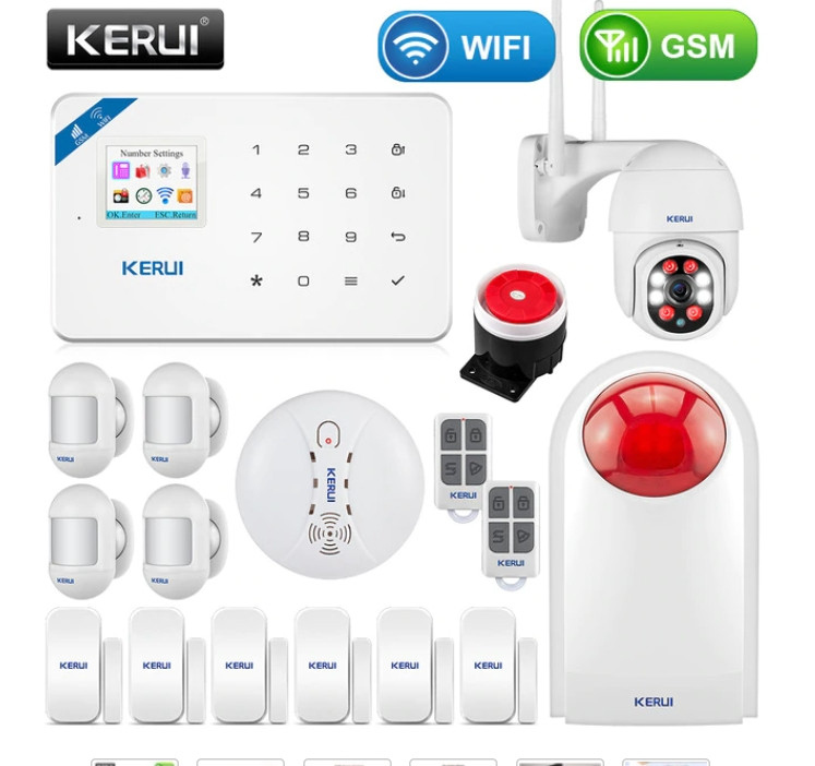 Комплект бездротовий gsm сигналізації Kerui W18 (комплект 11)