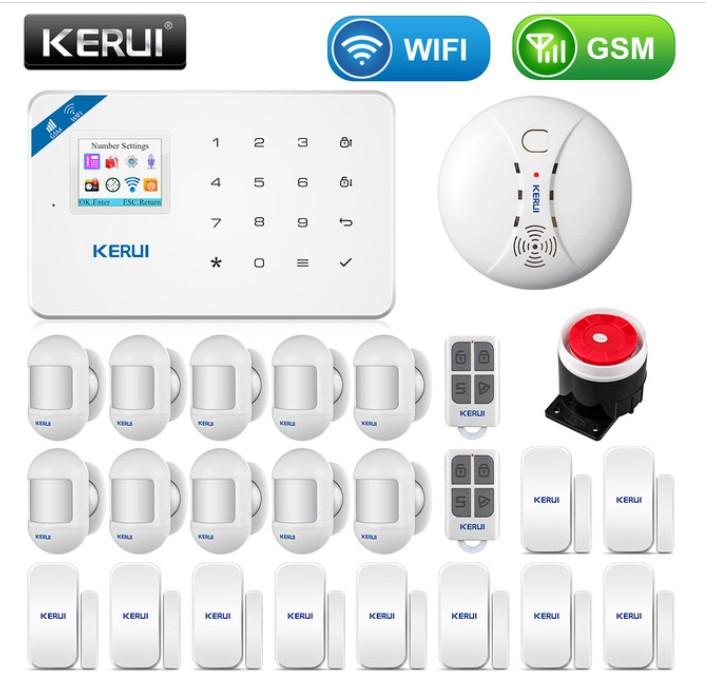 Комплект бездротовий gsm сигналізації Kerui W18 (комплект 13)