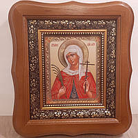 Икона Валентина святая Мученица, лик 10х12 см, в светлом деревянном киоте