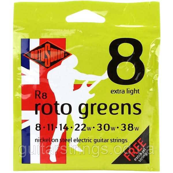Струны Rotosound R8 Roto Greens 8-38