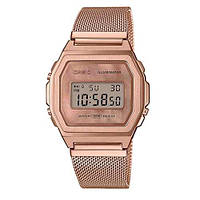 Стильные наручные часы унисекс Casio оригинал Япония Collection A1000MPG-9EF со стальным браслетом