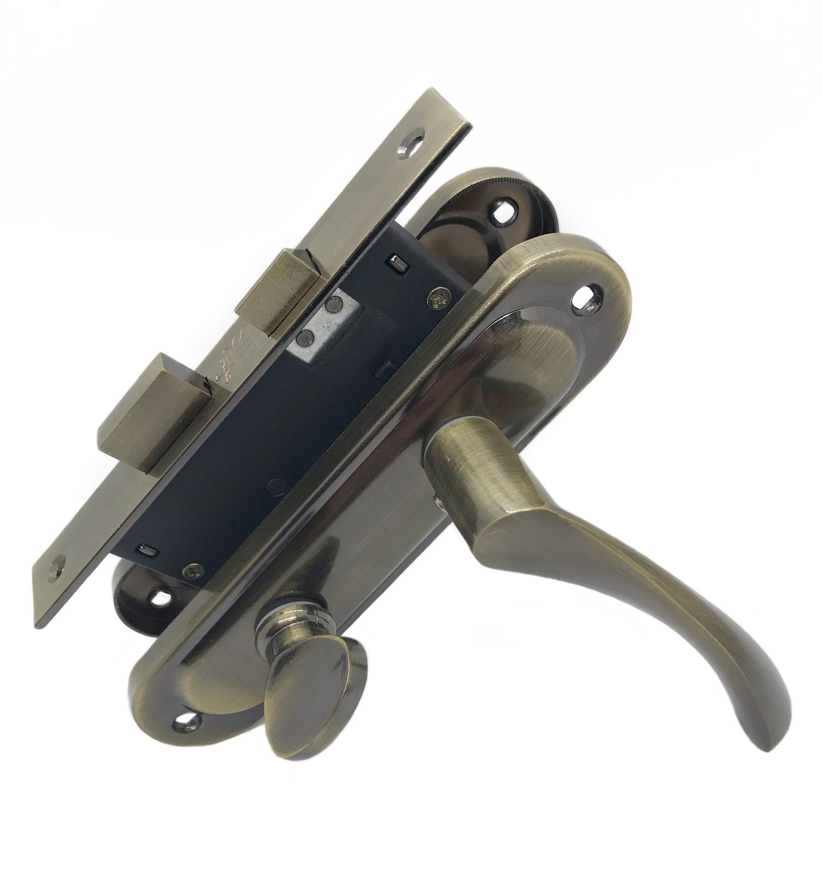 Врезной замок-защелка с ручками для межкомнатной двери UNILOCK 62100 BK ...