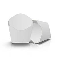 Упаковка для картофеля фри картонная "Мини" Белая (90 грамм) 85х68х24 мм. 100шт./упаковка