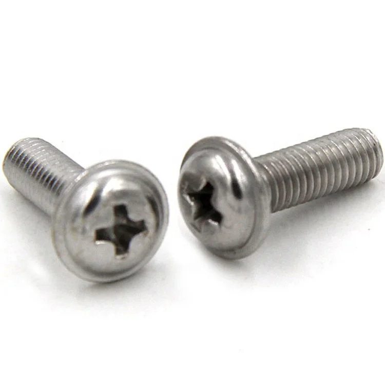 Гвинт для кріплення світлодіодів у прожекторі М3х8 з напівкруглою головкою і пресайбою, фото 1