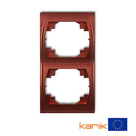 Рамка 2-місна вертикальна Karlik LOGO 9LRV-2 коричневий металік (для розеток та вимикачів)