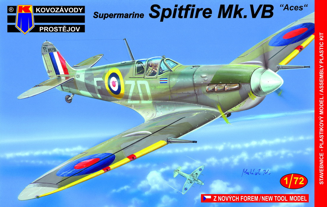 Пластикова модель 1/72 Kovozavody Prostejov 0074 британський винищувач Supermarine Spitfire Mk.VB "Aces"